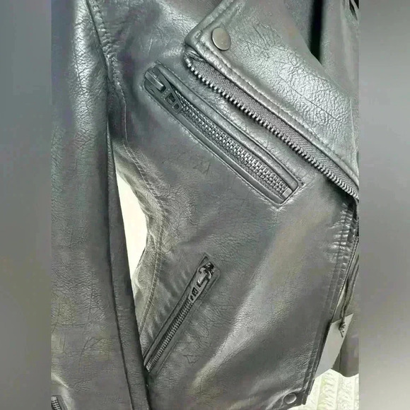 NWT BLANK NYC Vegan Leather Moto Jacket ~ Black ~ XS - Picture 9 of 14